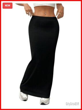 High Waisted Maxi Pencil Skirt Bodycon Stretchy Long Skirt
